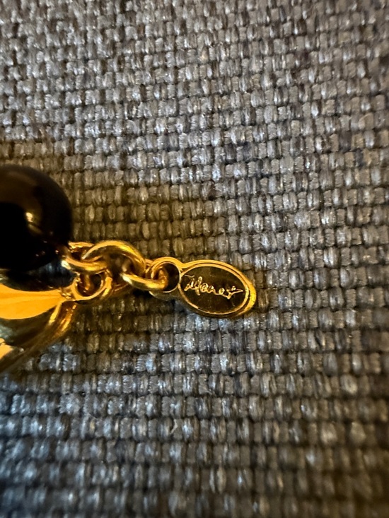 Monet Rare Long Tassel GoldTone Necklace w/Black & Blue Beads plus  Faux Pearls. - Picture 6 of 6